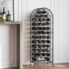 45 Bottle Wrought Iron Wine Rack Jail with Lock - Black