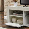 White morden TV Stand with LED Lights,high glossy front TV Cabinet,can be assembled in Lounge Room, Living Room or Bedroom,color:WHITE