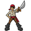 Winn Pirate Boy Wall Decal (5 Sizes Available)