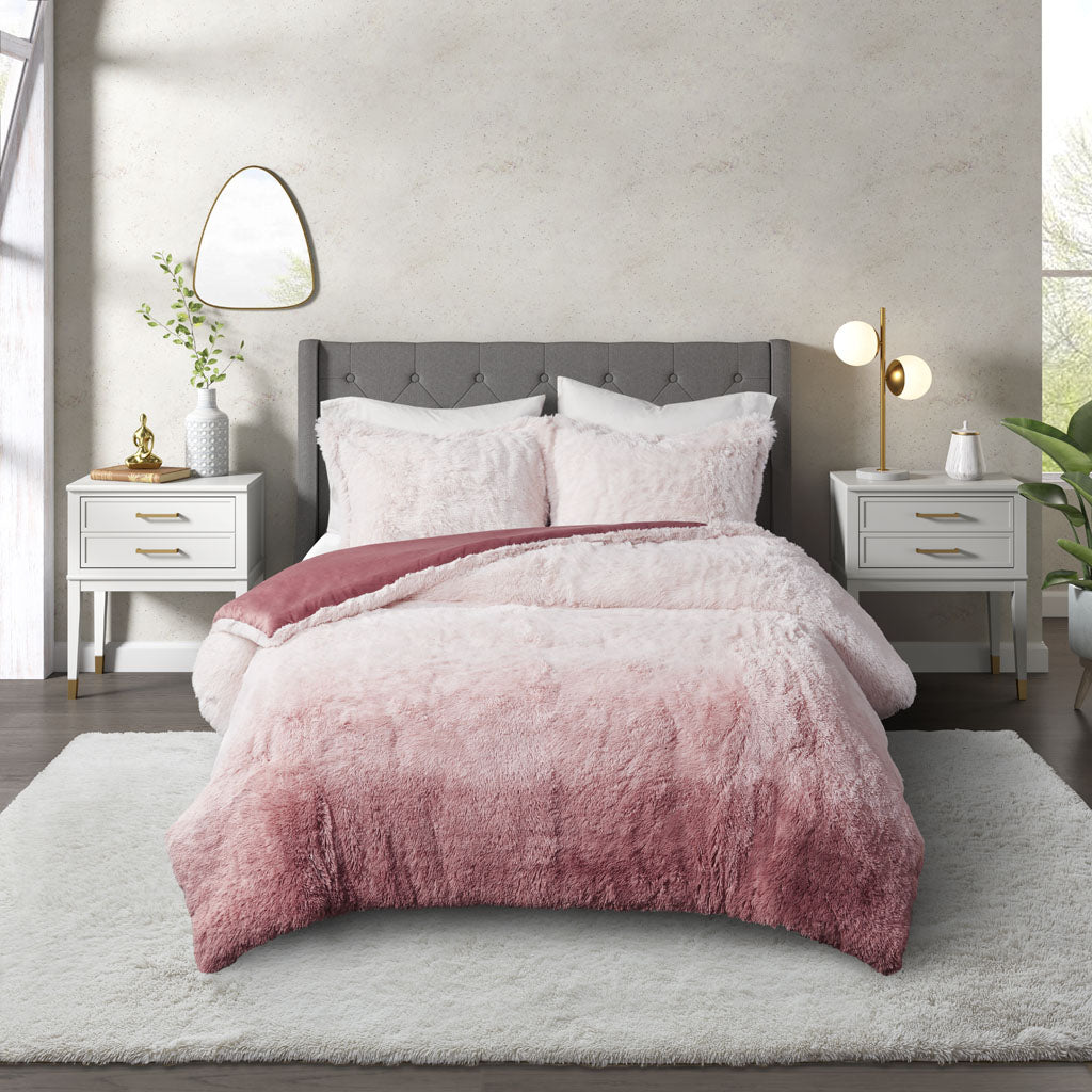 Intelligent Design Cassie Ombre Shaggy Faux Fur Comforter Set