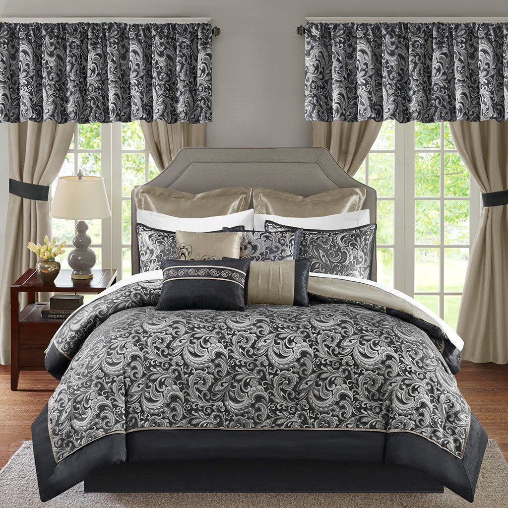 Rose Tree Norwich Damask & Striped Comforter Set